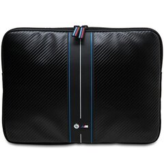 BMW Sleeve BMCS14COMSCAKL 14" czarny|black Carbon Blue Stripes BMCS14COMSCAKL kaina ir informacija | Moteriškos rankinės | pigu.lt