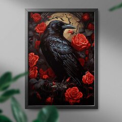 Картина по номерам На Раме Ворон и роза Oh Art! 40x50 см цена и информация | Живопись по номерам | pigu.lt