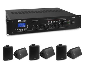 Power Dynamics PRM360 100В 6-канальный микшер-усилитель 4-зонный 360Вт цена и информация | Домашняя акустика и системы «Саундбар» («Soundbar“) | pigu.lt