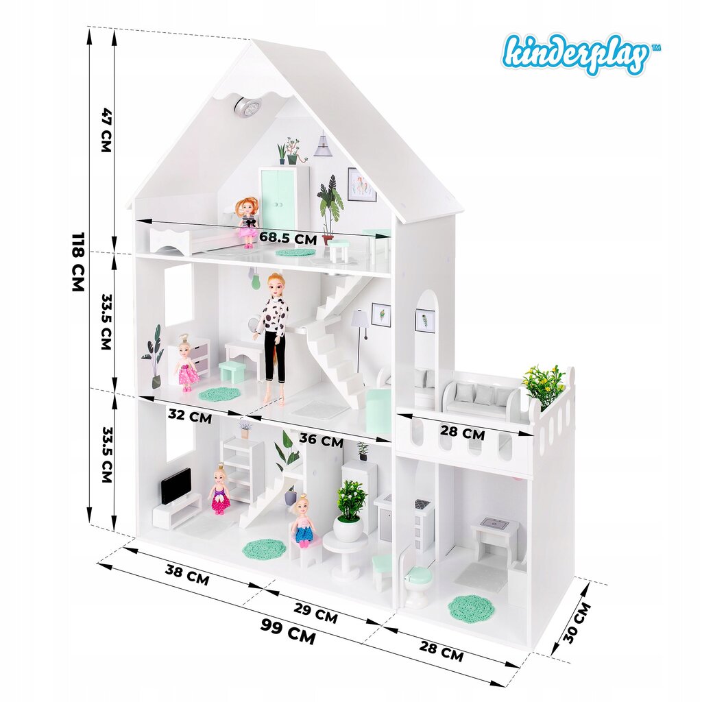 Medinis lėlių namelis Kinderplay kaina ir informacija | Žaislai mergaitėms | pigu.lt