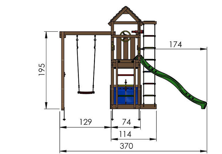 Žaidimo aikštelė Jungle Gym Voyager 1-Swing цена и информация | Vaikų žaidimų nameliai | pigu.lt