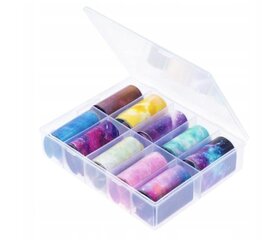 Набор фольги для дизайна ногтей, в коробке 10 шт. цена и информация | Лаки, укрепители для ногтей | pigu.lt