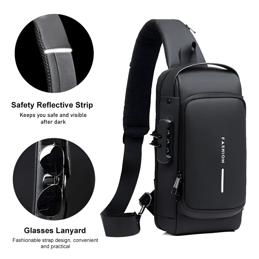Krepšys su saugos užraktu ir USB sąsaja Livman kaina ir informacija | Moteriškos rankinės | pigu.lt