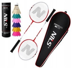 Badmintono rinkinys Nils, 2 vnt, raudonas цена и информация | Бадминтон | pigu.lt
