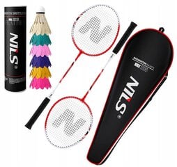 Badmintono rinkinys Nils, 2 vnt, raudonas kaina ir informacija | Badmintonas | pigu.lt