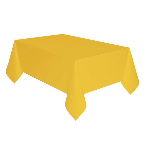 Staltiesė, plastikinė, geltona, 137x274cm цена и информация | Vienkartiniai indai šventėms | pigu.lt