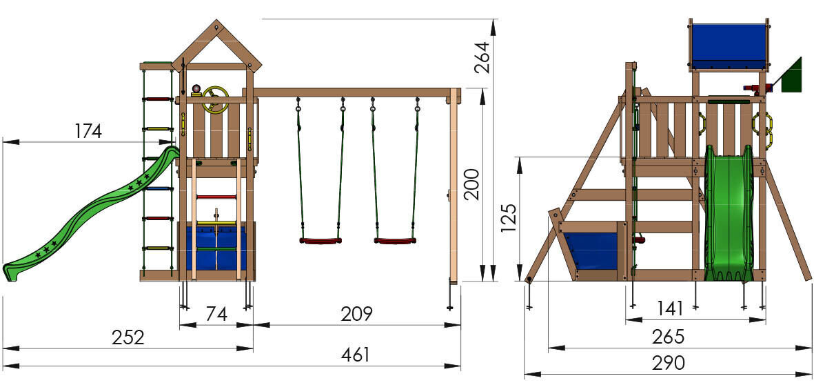 Žaidimo aikštelė Jungle Gym Viking 2-Swing kaina ir informacija | Vaikų žaidimų nameliai | pigu.lt