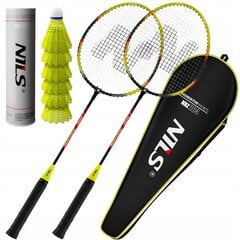 Badmintono rinkinys Nils, 2 vnt, geltonas kaina ir informacija | Badmintonas | pigu.lt