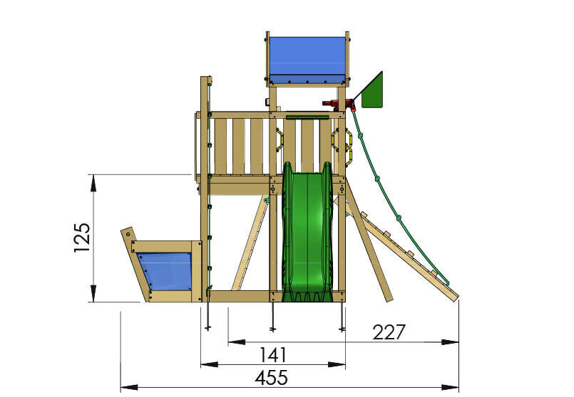 Žaidimo aikštelė Jungle Gym Viking Clutter Bridge kaina ir informacija | Vaikų žaidimų nameliai | pigu.lt