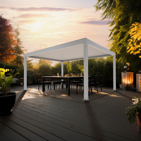 Pavėsinė Sky Pergola 3x4m, balta kaina ir informacija | Pavėsinės | pigu.lt