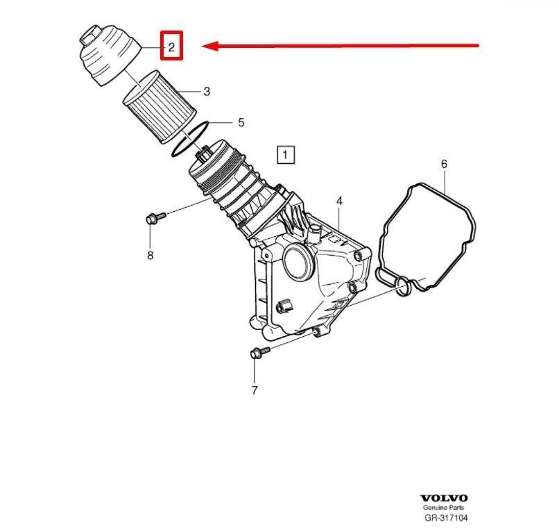 Tepalo filtro korpuso dangtelis Volvo 30788489, 1 vnt. kaina ir informacija | Auto reikmenys | pigu.lt