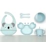 Vaikiškų silikoninių indų rinkinys Koala, 6 dalių, mėlynas kaina ir informacija | Kūdikių indai, indeliai pienui ir įrankiai | pigu.lt
