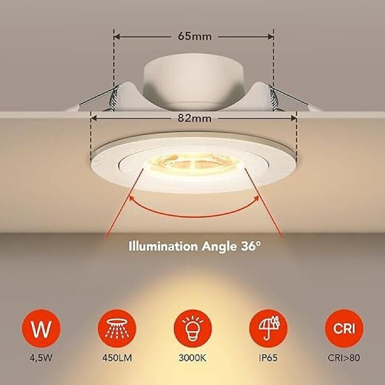 OREiN įmontuojamas LED šviestuvas цена и информация | Įmontuojami šviestuvai, LED panelės | pigu.lt