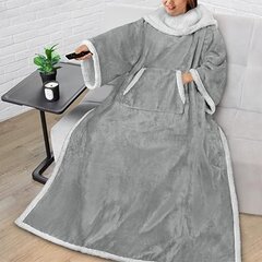 Одеяло с рукавами, темно-серое цена и информация | Одеяла | pigu.lt