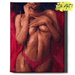 Картина по номерам На Раме Девушка на кровати Oh Art! 40x50 см цена и информация | Живопись по номерам | pigu.lt