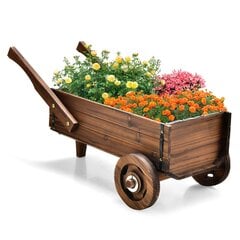Dekoratyvinis gėlių vežimėlis su ratukais Costway, 81 x 40 x 38,5 cm kaina ir informacija | Vazonai | pigu.lt