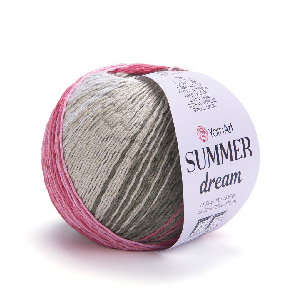 Mezgimo siūlai YarnArt Summer Dream, 100g, spalva 4313 kaina ir informacija | Mezgimui | pigu.lt