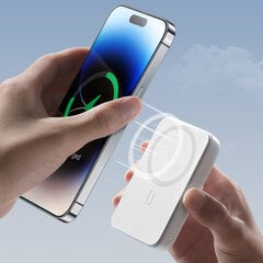 Блок питания Joyroom Power Bank 10000 мАч, 20 Вт, быстрая зарядка, магнитное беспроводное зарядное устройство Qi, 15 Вт, для iPhone, совместимое с MagSafe White (JR-W020 White) цена и информация | Зарядные устройства Power bank | pigu.lt