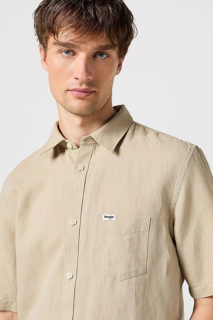 Marškiniai vyrams Wrangler 112352189, smėlo spalvos kaina ir informacija | Vyriški marškiniai | pigu.lt