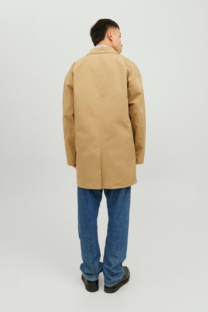 Jack&Jones paltas vyrams 12237692, smėlio spalvos kaina ir informacija | Vyriški paltai  | pigu.lt