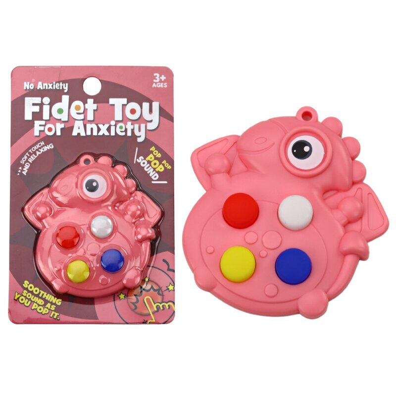 Antistresinis sensorinis žaislas dinozauras Lean Toys Pop It, rožinis цена и информация | Žaislai mergaitėms | pigu.lt