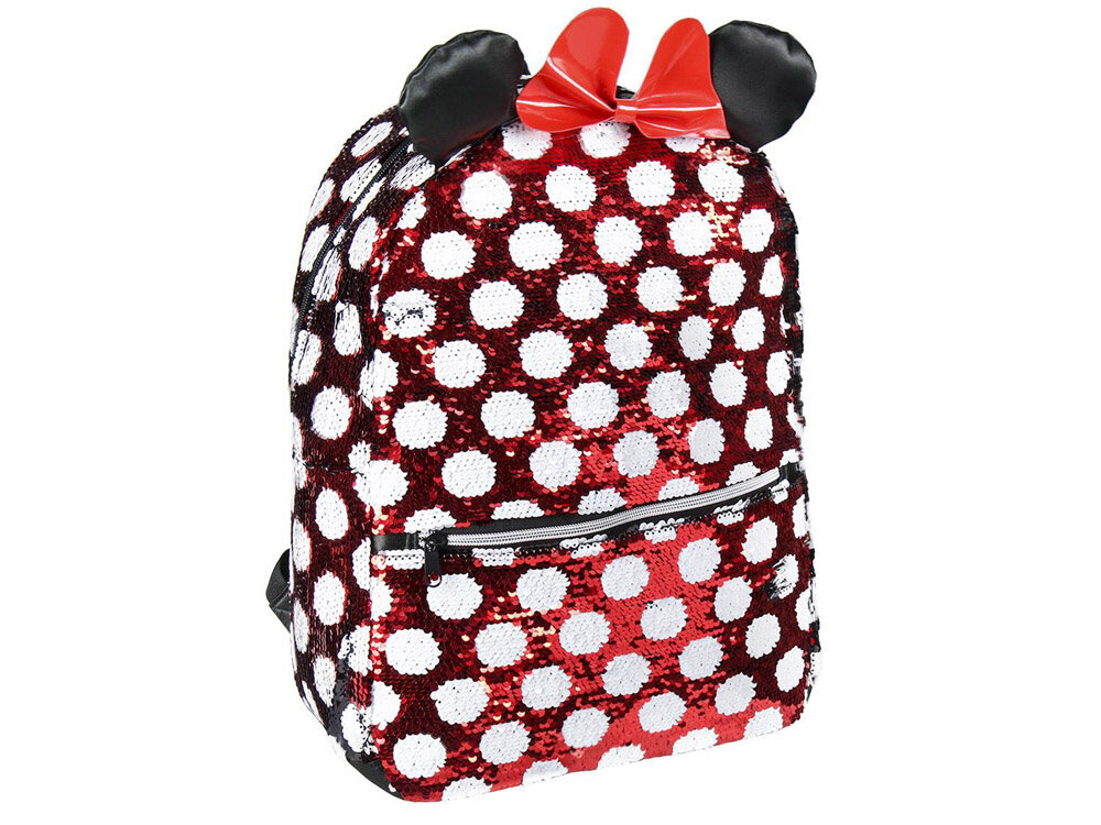 Vaikiška spindinti kuprinė Minnie Mouse, raudona kaina ir informacija | Kuprinės mokyklai, sportiniai maišeliai | pigu.lt