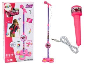 Регулируемый микрофон со штативом для детей, розовый цена и информация | Развивающие игрушки | pigu.lt