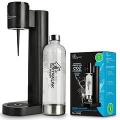 EXTRALINK SMART LIFE FAMILIJNY ZESTAW SATURATOR HYDROSPARK BLACK SJ-191B + 3xBUTELKA 1L + CYLINDER CO2 425G цена и информация | Аппараты для газирования воды | pigu.lt