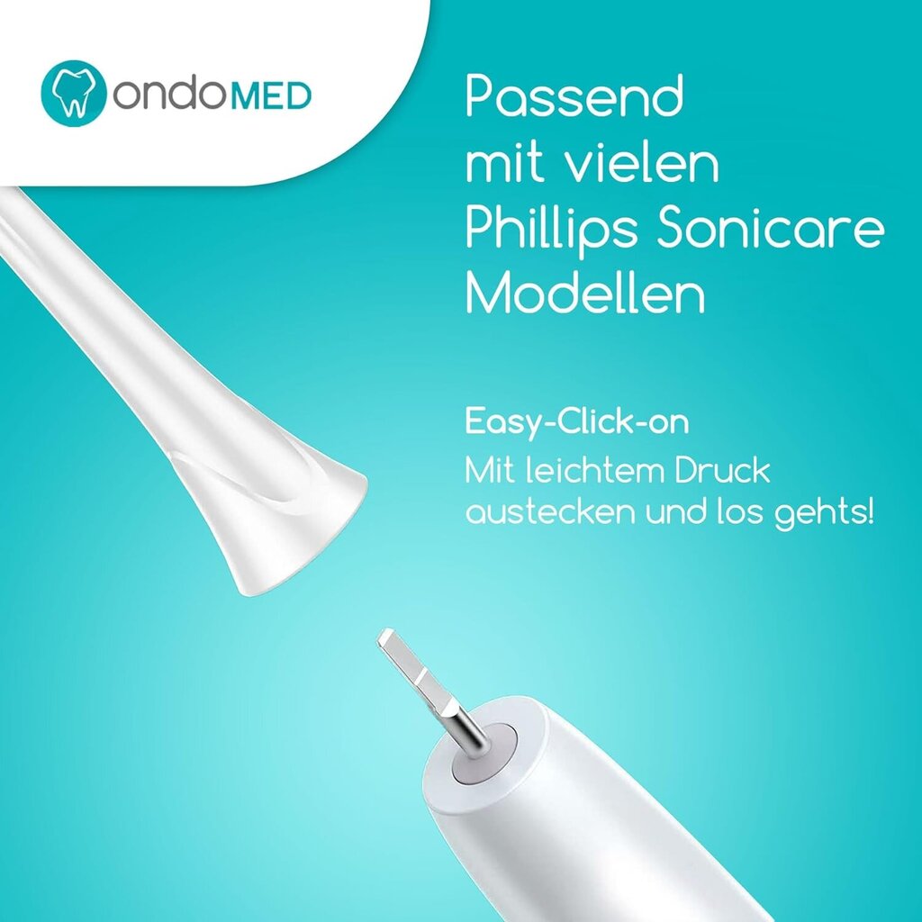 Ondomed Philips Sonicare, 8 vnt. цена и информация | Elektrinių dantų šepetėlių antgaliai | pigu.lt