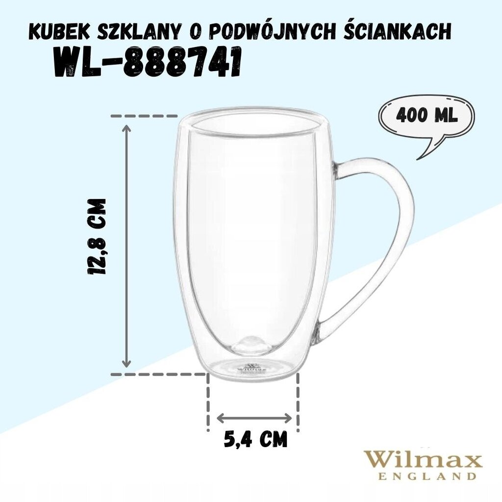 Wilmax puodelių rinkinys, 2 vnt. kaina ir informacija | Taurės, puodeliai, ąsočiai | pigu.lt