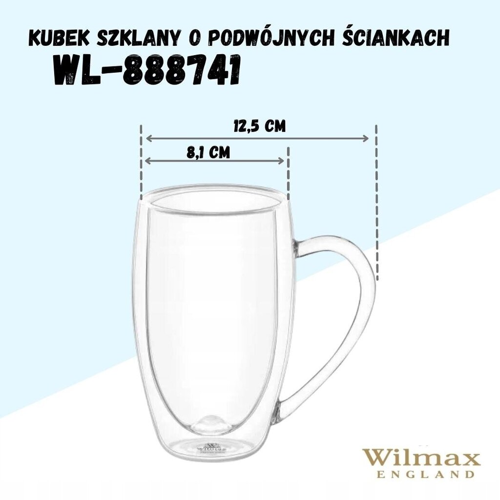 Wilmax puodelių rinkinys, 2 vnt. kaina ir informacija | Taurės, puodeliai, ąsočiai | pigu.lt