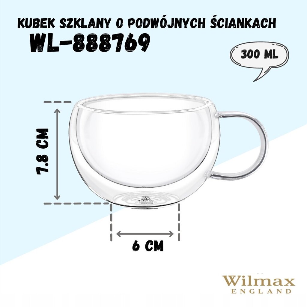 Wilmax puodelių rinkinys, 2 vnt. kaina ir informacija | Taurės, puodeliai, ąsočiai | pigu.lt