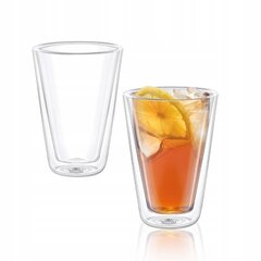 Стакан для напитков с двойными стенками из термостойкого стекла 300 мл 2 шт. цена и информация | Стаканы, фужеры, кувшины | pigu.lt