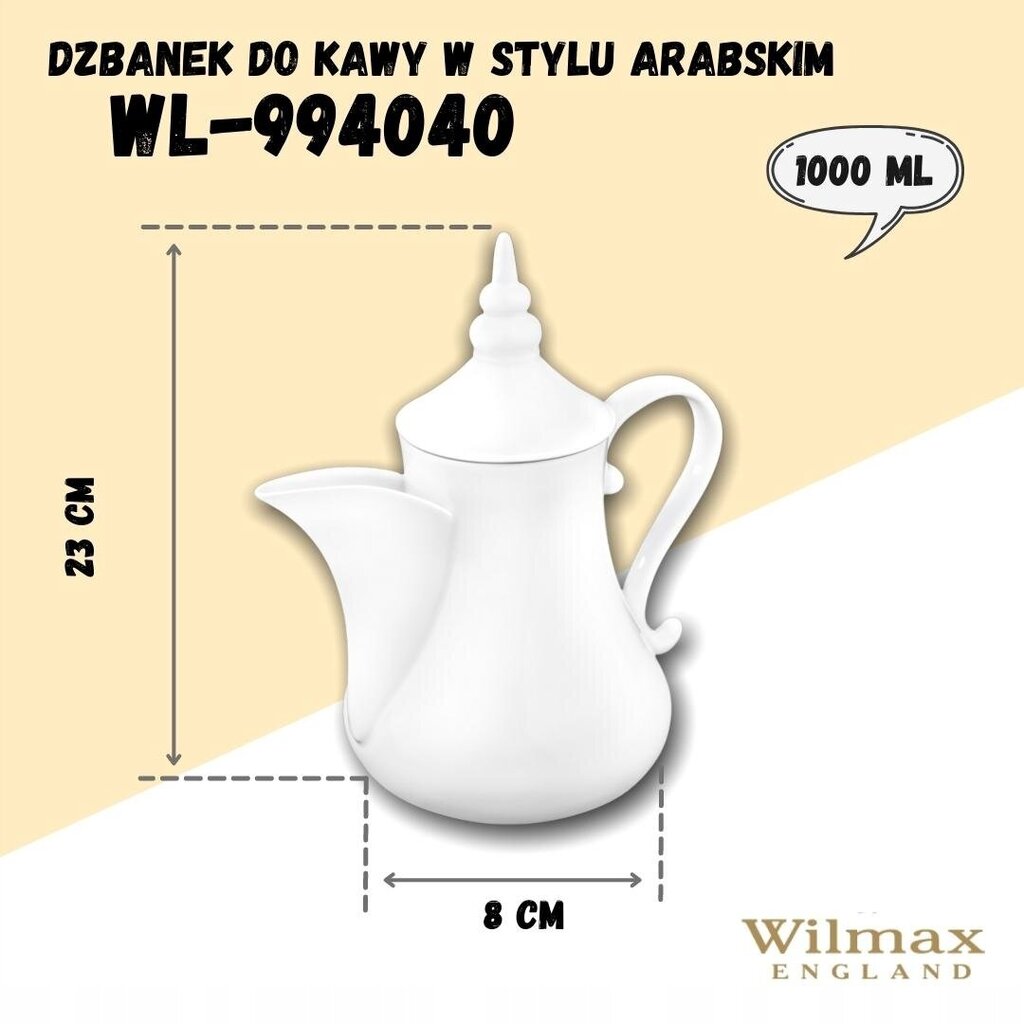 Wilmax arbatinukas, 1000 ml kaina ir informacija | Taurės, puodeliai, ąsočiai | pigu.lt