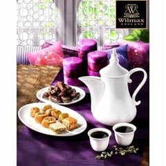 Белый фарфоровый кофейник ARABIC STYLE 1л WILMAX цена и информация | Стаканы, фужеры, кувшины | pigu.lt