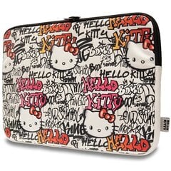 Hello Kitty Sleeve HKCSZPDGPTE 14" beżowy|beige Zip PU Tags Graffiti цена и информация | Чехлы для планшетов и электронных книг | pigu.lt