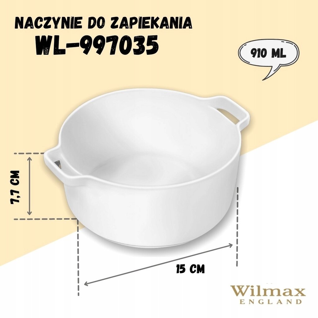 Troškinimo indas su rankenomis, 910 ml kaina ir informacija | Kepimo indai, popierius, formos | pigu.lt