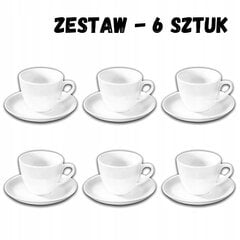 Чашка и блюдце 110 мл - набор из 6 предметов цена и информация | Стаканы, фужеры, кувшины | pigu.lt