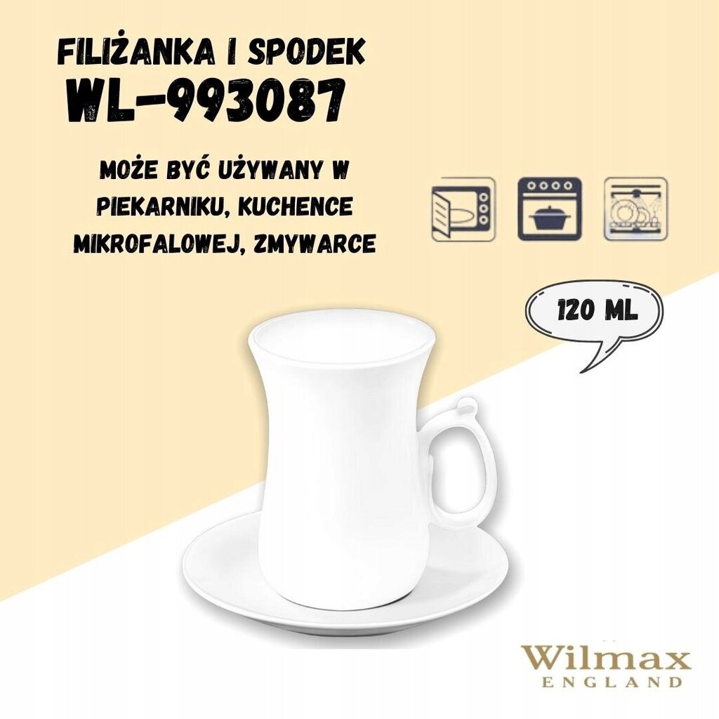 Wilmas puodelis su lėkštute, 120 ml цена и информация | Taurės, puodeliai, ąsočiai | pigu.lt