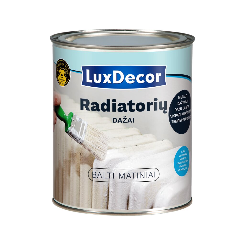 Emaliniai dažai radiatoriams LuxDecor, 0,75L kaina ir informacija | Dažai | pigu.lt