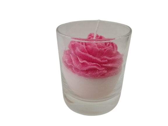 Aroma Candle žvakė Gėlė stiklinėje, 1vnt. цена и информация | Žvakės, Žvakidės | pigu.lt