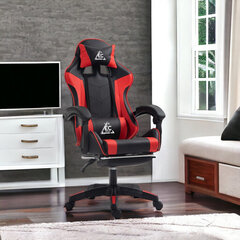 Žaidimų kėdė su atrama kojoms eCarla EC Gaming, juoda/raudona kaina ir informacija | Biuro kėdės | pigu.lt