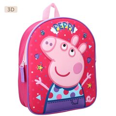 Kuprinė vaikams Vadobag Kiaulytė Pepa’ 3D Peppa Friends Around Town, rožinė цена и информация | Школьные рюкзаки, спортивные сумки | pigu.lt