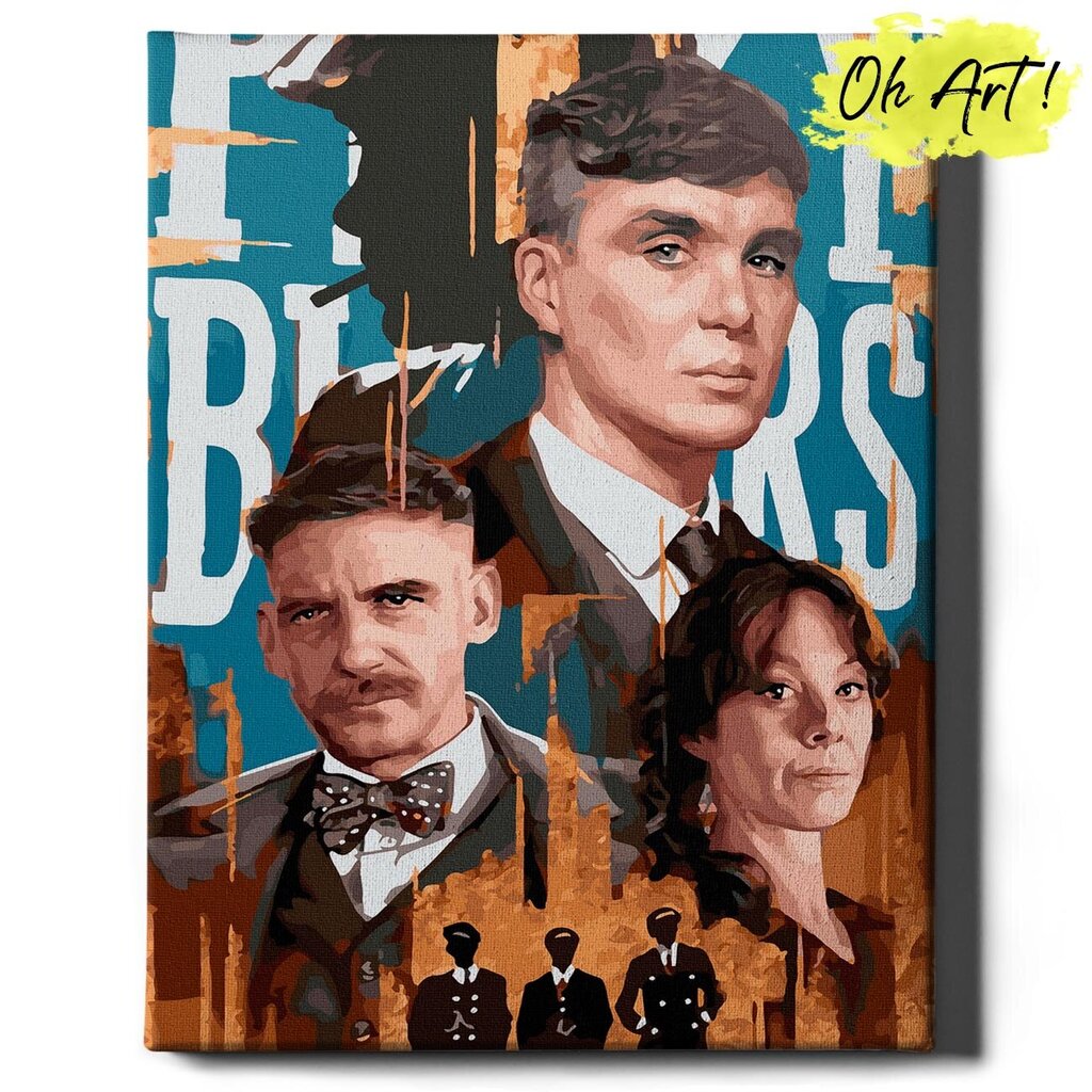 Tapyba pagal skaičius auksiniais blizgiais dažais Rėmelyje Tommy Shelby Oh Art!, 40x50 cm цена и информация | Tapyba pagal skaičius | pigu.lt