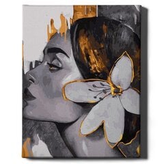 Картина по номерам с золотой блестящей краской Девушка с лилией На Раме Oh Art! 40x50 см цена и информация | Живопись по номерам | pigu.lt