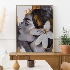 Tapyba pagal skaičius auksiniais blizgiais dažais Rėmelyje Mergaitė su lelija Oh Art!, 40x50 cm kaina ir informacija | Tapyba pagal skaičius | pigu.lt