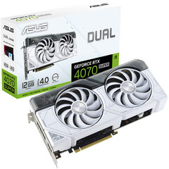 Asus Dual GeForce RTX 4070 Super White Edition (90YV0K85-M0NA00) kaina ir informacija | Vaizdo plokštės (GPU) | pigu.lt