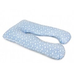 Подушка для сна и кормления П-образная для беременных, Облака, 100х150см цена и информация | Подушки для беременных и кормящих | pigu.lt