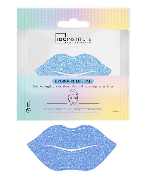 Lūpų kaukė IDC Institute Glitter Lip Pads Blue, 1 vnt. цена и информация | Veido kaukės, paakių kaukės | pigu.lt