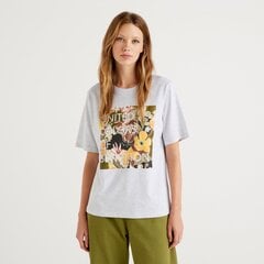 Marškinėliai moterims United Colors of Benetton, pilki kaina ir informacija | Marškinėliai moterims | pigu.lt